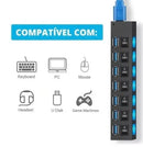 Extensão Régua Usb 2.0 - 7 Portas Pc Hd Externo Pendrive
