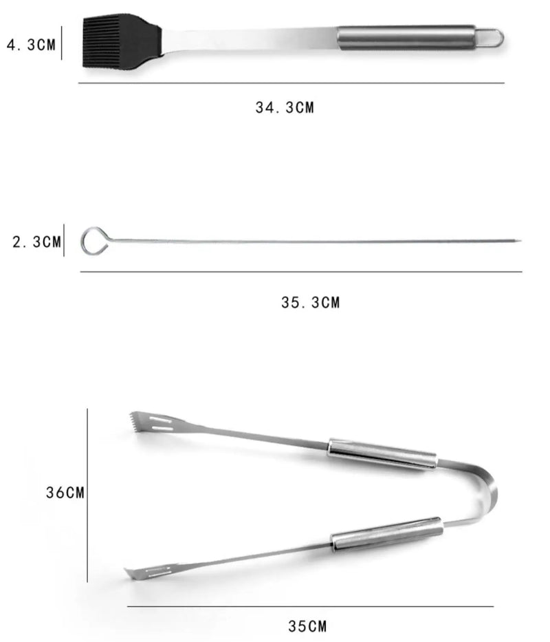 Maleta de Churrasco Aço Inox Linha Premium - 9 Peças
