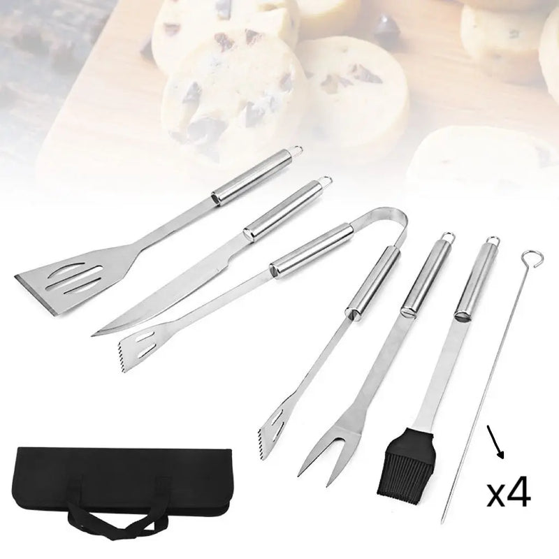 Maleta de Churrasco Aço Inox Linha Premium - 9 Peças