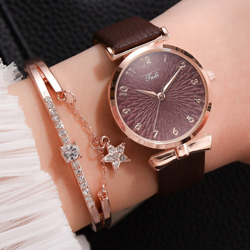 Relógio Feminino Elegance + Pulseira Luxo de Brinde