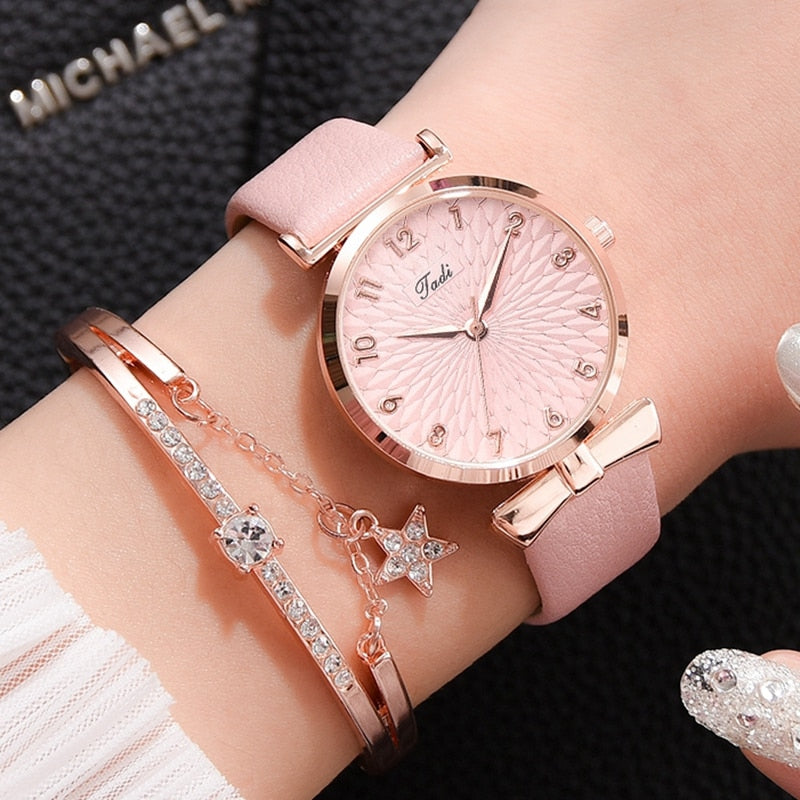 Relógio Feminino Elegance + Pulseira Luxo de Brinde
