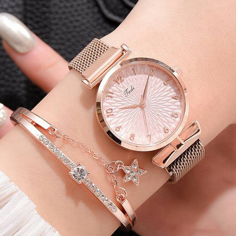 Relógio Feminino Elegance + Pulseira Luxo de Brinde