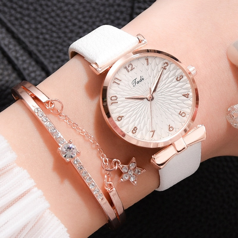 Relógio Feminino Elegance + Pulseira Luxo de Brinde